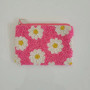 Beaded Coin - Daisy - Hot Pink