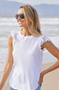Mixed Media Double Ruffle Crew Top