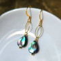 Echo Dainty Abalone Gold Marquis Earring