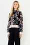 High Neck Floral Sweater