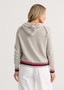 Stripe Trim Zip Up Hoodie