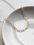 Delicate Gold Heart Link Chain Necklace