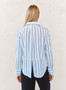 Split Back Button Down Shirt - Black & White Stripe