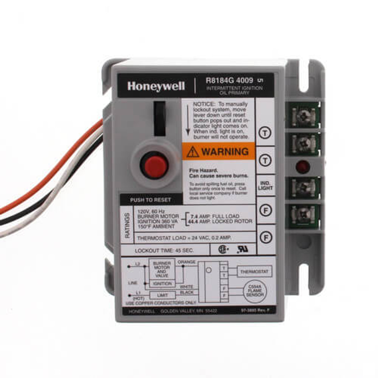 かわいい！ Honeywell R8184M1051 Relay Oil Burner Control 45 Sec