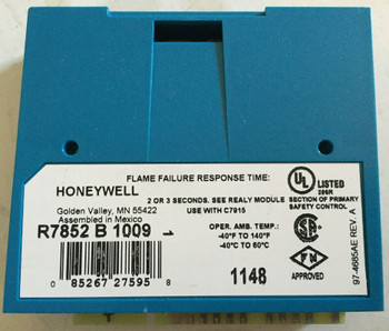 R7852B1009 Honeywell Flame Amplifier, Infrared Ampli-Check for 7800 Series Relay Modules (FFRT 2.0 sec or 3.0 sec)