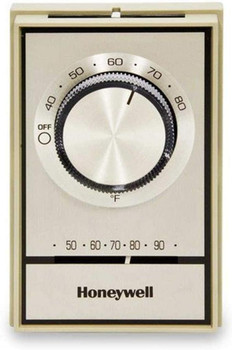 T498B1512 Honeywell T498 Beige Electric Heat Thermostat, w/ Pos Off & Range Stops