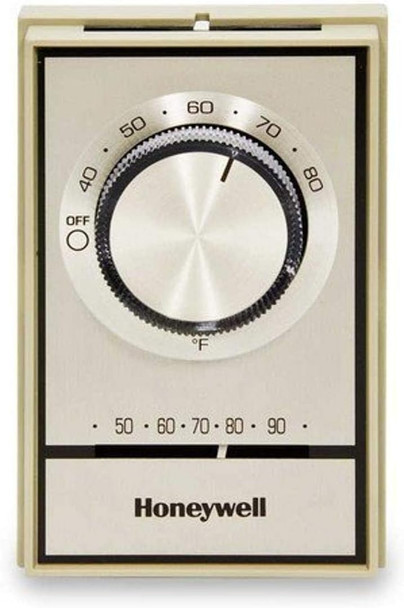 T498B1512 Honeywell T498 Beige Electric Heat Thermostat, w/ Pos Off & Range Stops