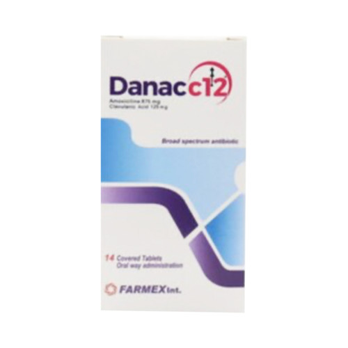 Danac 12 Amoxicilina 875MG/Clavulanico 125MG x 14 Tabletas