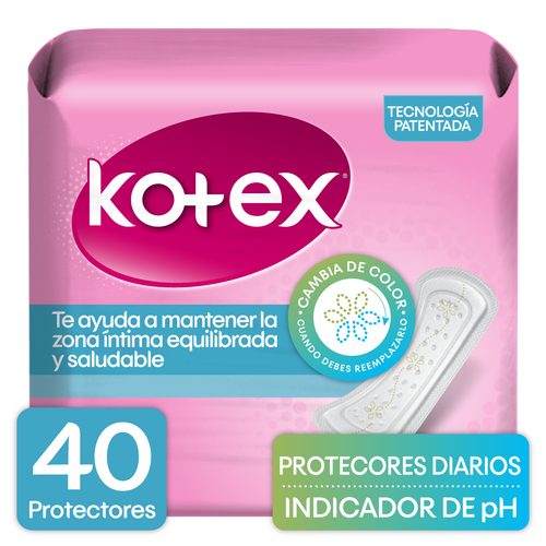 Kotex Protector Diario Con Indicador de Ph x 40 Unidades