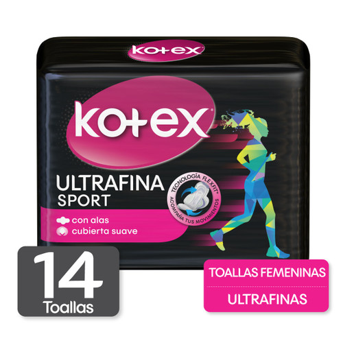 Kotex Toalla Ultrafina Sport Con Alas x 14 Unidades