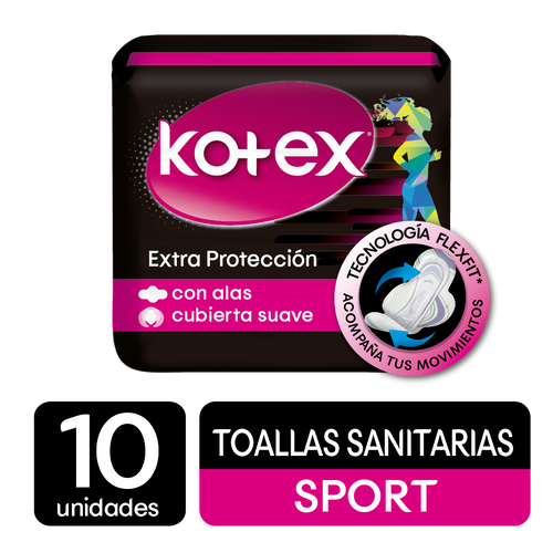 Kotex Toalla Ultrafina Sport Con Alas x 10 Unidades