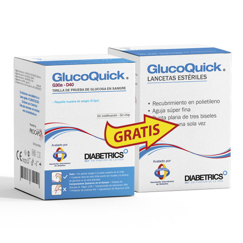 GlucoQuick G30A 50 Tiras + Lancetas SN