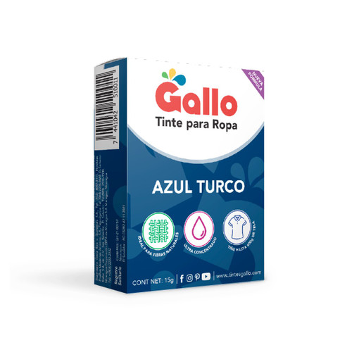 Gallo Tinte para Ropa Color Azul Turco 15GR SN