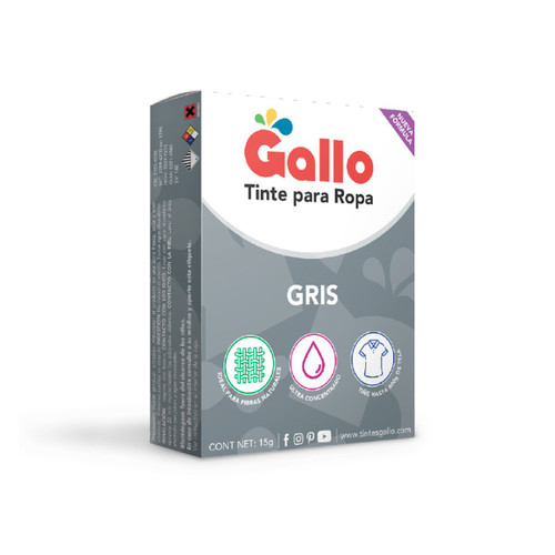 Gallo Tinte para Ropa Color Gris 15GR SN