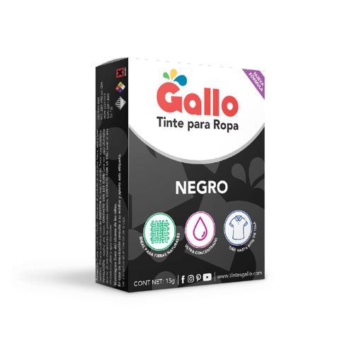 Gallo Tinte para Ropa Color Negro 15GR SN