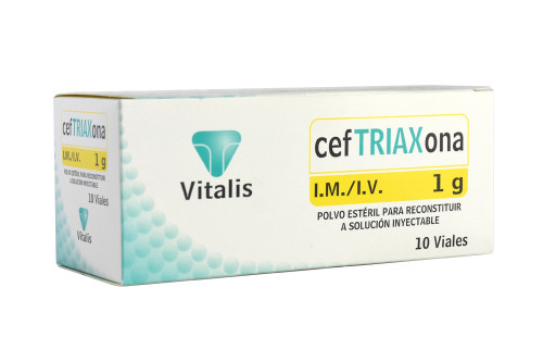 Ceftriaxona Vitalis IM IV 1GR Caja x 10 Ampollas
