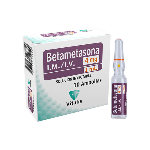 Betametasona IM IV 4MG/1ML Vitalis Caja x 10 Ampollas