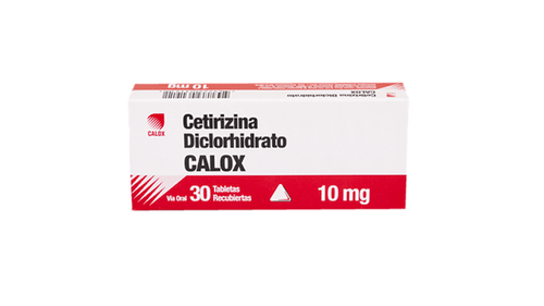 Cetirizina Calox 10mg 1 de 30 Tabletas