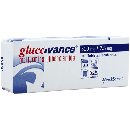 Glucovance 500MG/2.5MG x 30 Tabletas FV