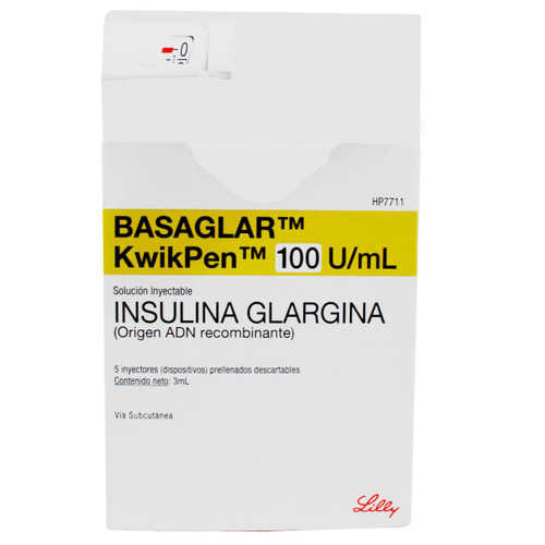 Basaglar Kwikpen 100U Insulina 1 de 5 Inyectores por 3ml