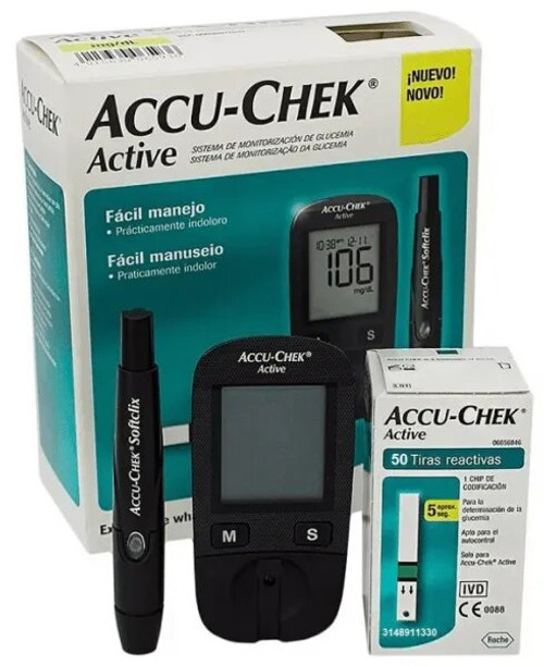 Accu-Chek Active Glucómetro + 50 Tiras Reactivas FV