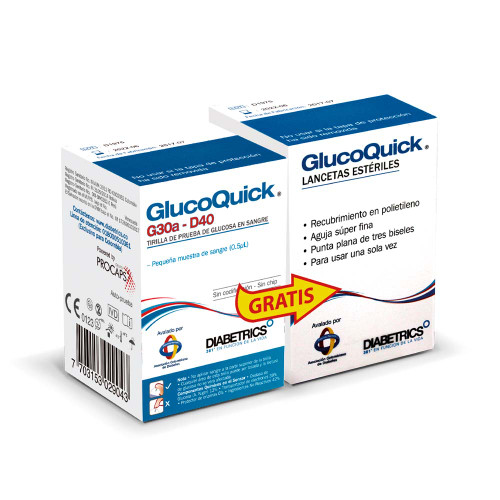 GlucoQuick G30A 50 Tiras + Lancetas FV