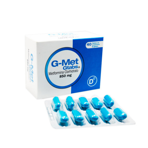 G-Met 850mg 40 Tabletas Recubiertas