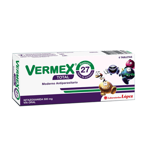 Vermex Total 500MG x 6 Tabletas FV