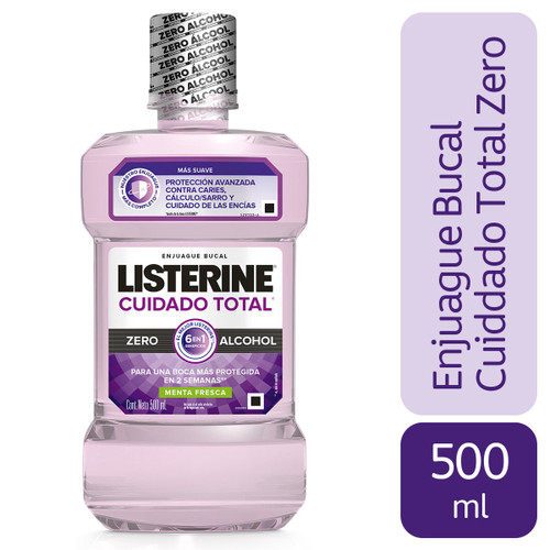 Listerine Cuidado Total Zero Alcohol Frasco 500ml