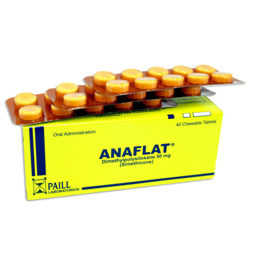 Anaflat 50mg 1 de 40 Tabletas Masticables