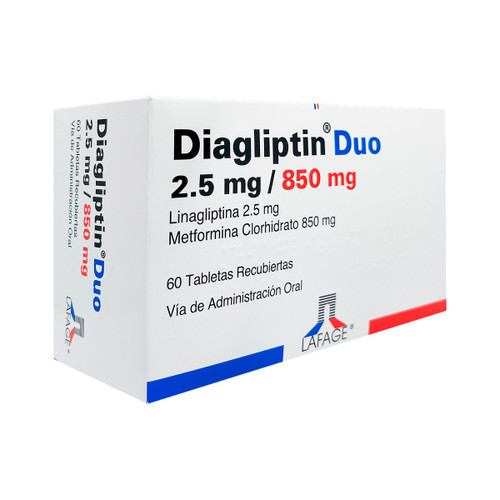 Diagliptin Duo 2.5mg/850mg 60 Tabletas