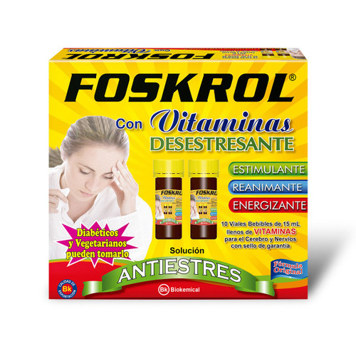 Foskrol Vitamina Desestresante 15ML x 10 Viales Bebibles SN