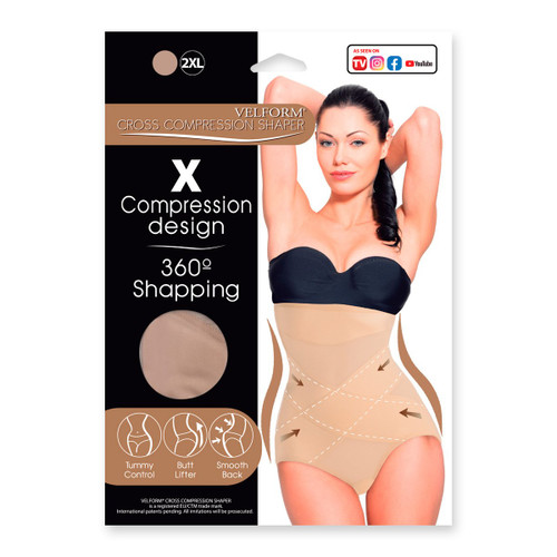 FAJA DE ABDOMEN CROSS COMPRESSION SHAPER BEIGE 2XL SN