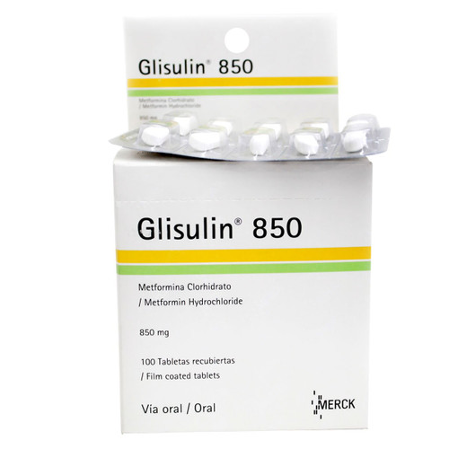 Glisulin 850MG x 100 Tabletas Caja SN