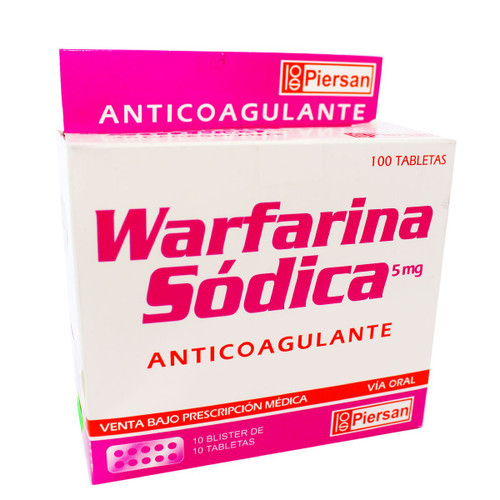 Warfarina Sódica Piersan 5 MG x 10 Blisters de 10 Tabletas SN