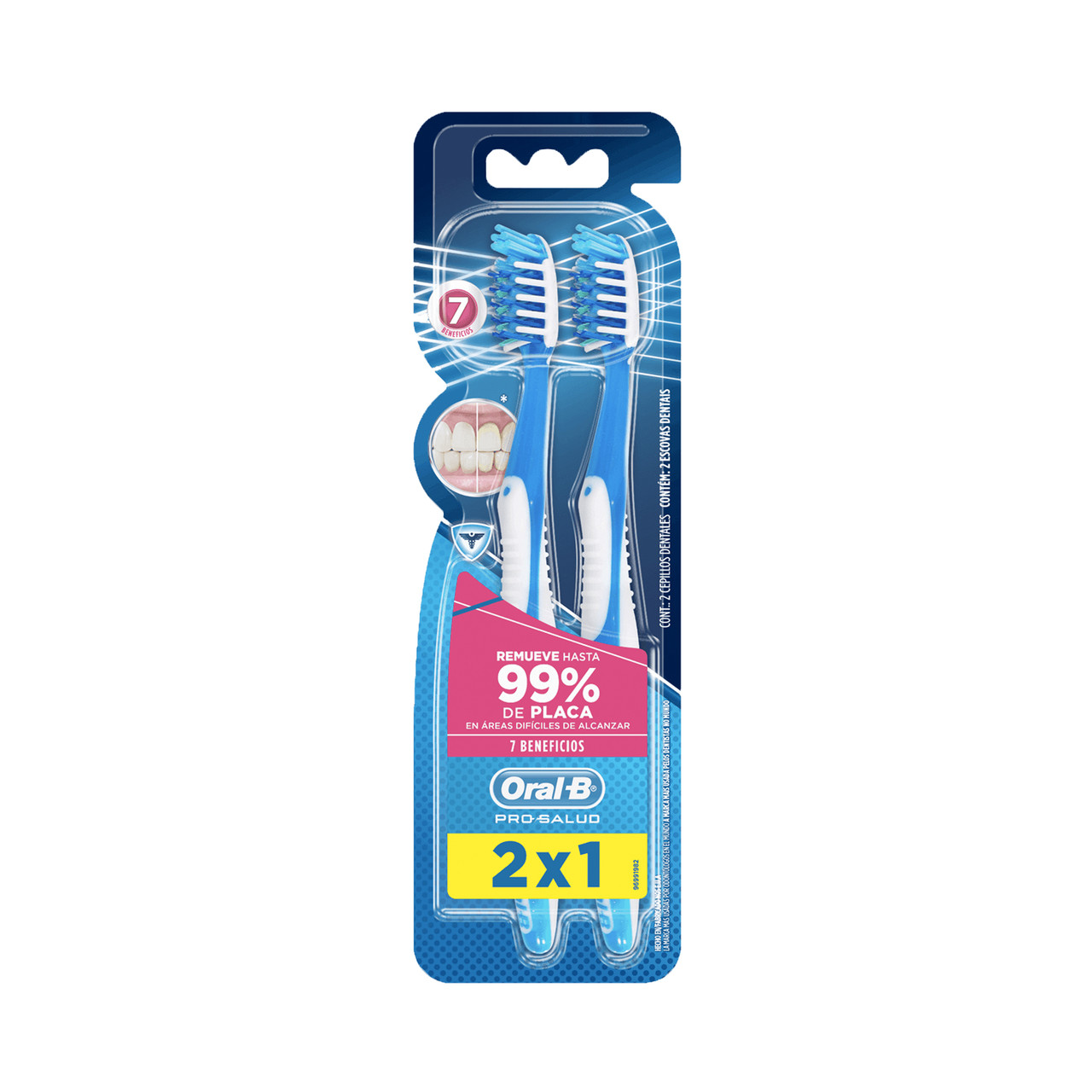 Cepillo de Dientes Oral-B Advanced 7 Beneficios Compact Suave, 2 Unidades