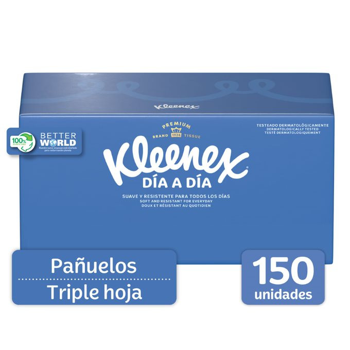 Kleenex Pañuelo Triple Hoja 100 pzas