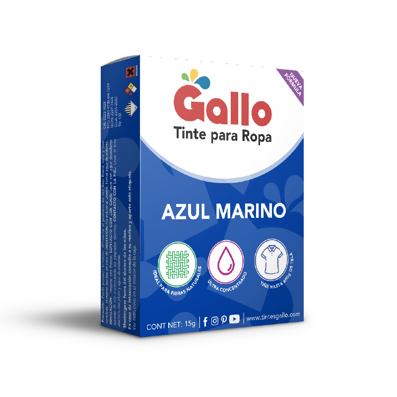 Tinte gallo para ropa color azul marino 15 gr