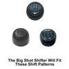 Three variations of shift knobs available for use