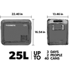 Dimensional view of Dometic CFX3 25-Litre Powered Cooler