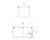 Hand drawn dimensional view of Dometic CFX3 75-liter Dual Zone Powered Cooler