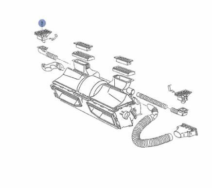 GMT 800 99-06 Graphite Black Air AC Duct Director Dash Vent - Passenger Side OEM GM 15169323