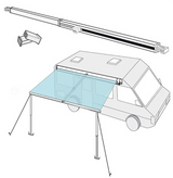 Diagram detailing center rafter for Fiamma F45S awning Diagram detailing center rafter for Fiamma F45S awning