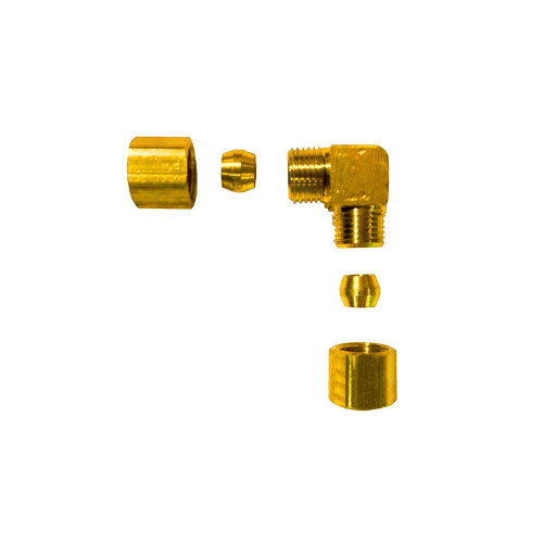 Propex 1/4" - 1/4" Brass Compression Union 90° Elbow