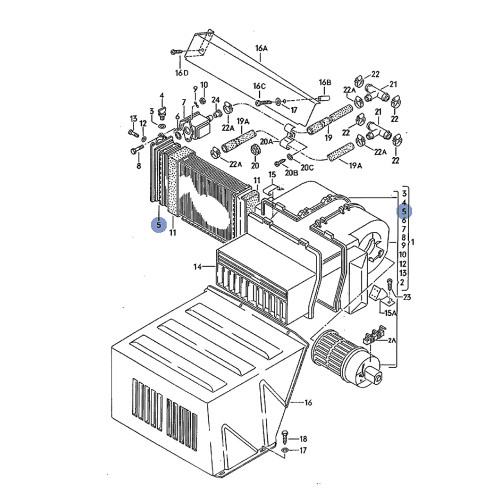 Rear Underseat Heater Core