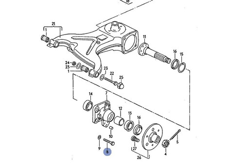 Rear Wheel Bearing Carrier Housing Bolt