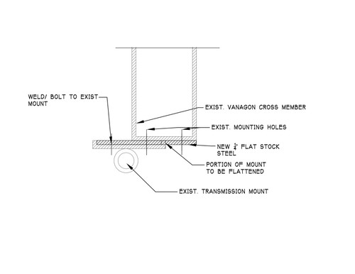 Vanagon Air-cooled Trans Mount Relocation Plate