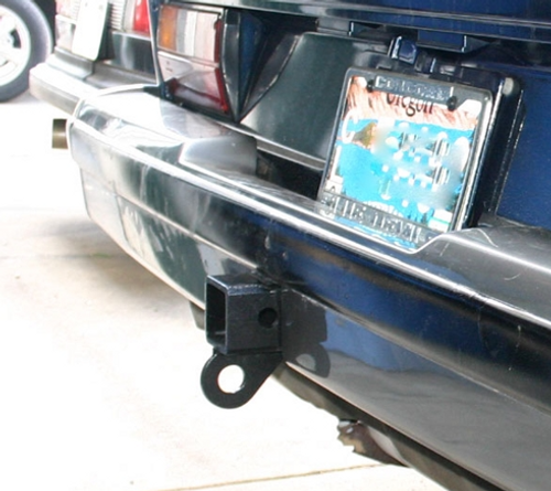 Close view of receiver of Hidden Hitch for Vanagon From Van Cafe