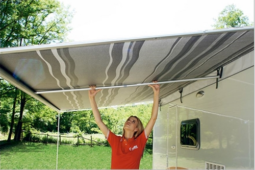 Center rafter for Fiamma F45S awning being installed on RV Center rafter for Fiamma F45S awning being installed on RV