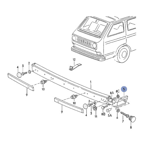 Bumper End Cap for Vanagon Metal Bumpers